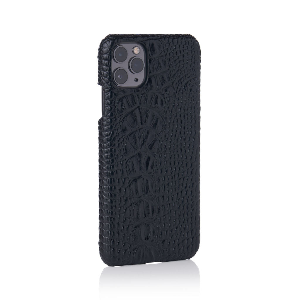 Black Croc Leather Case Crocodile Iphone 11 Case HPC85 Black Knife