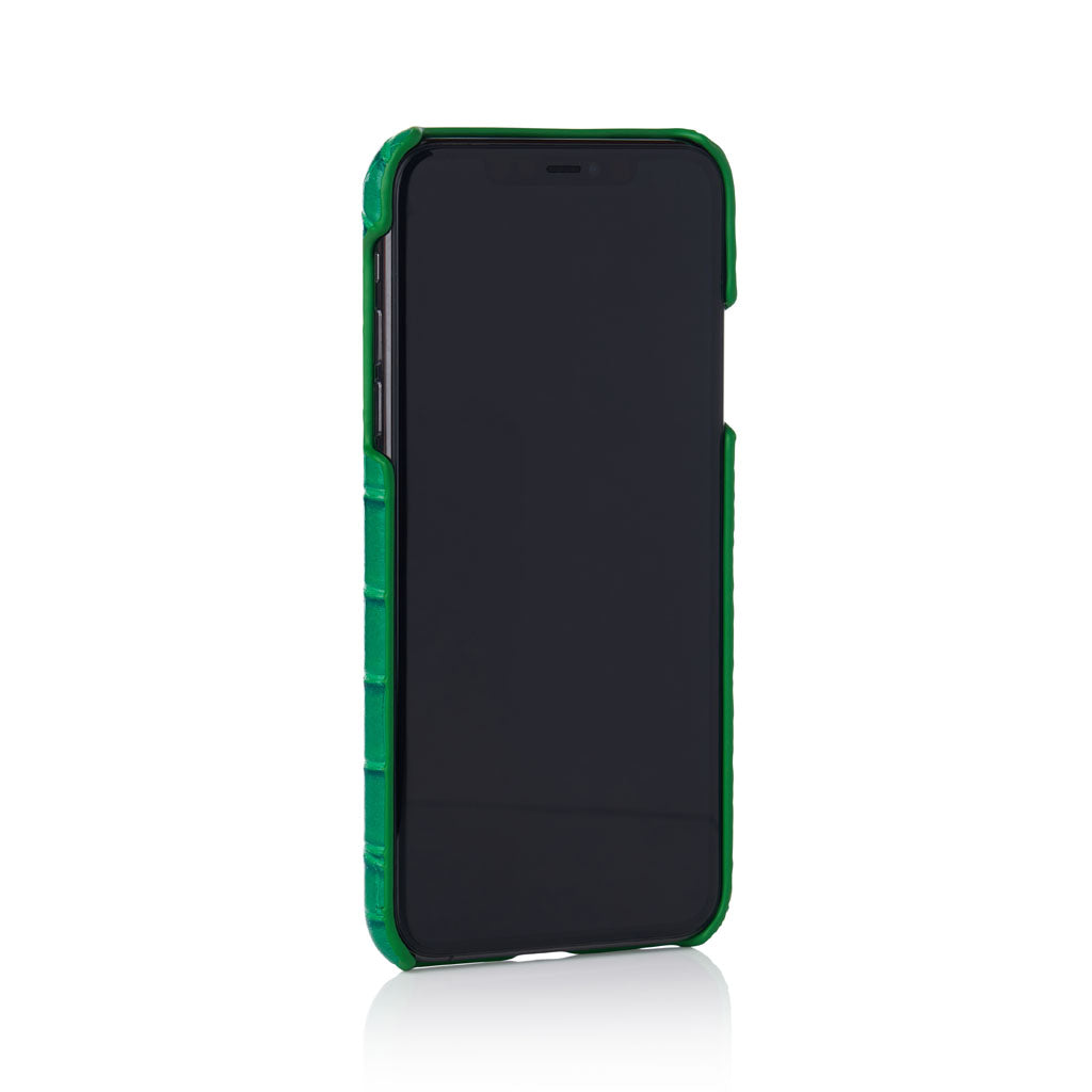 Emerald Faux Crocodile iPhone Case