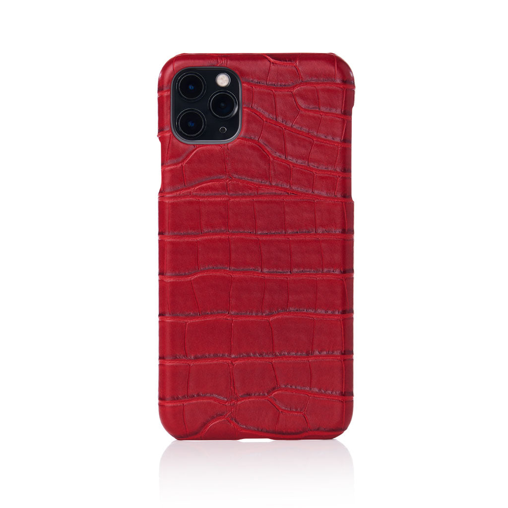 Crimson Faux Crocodile iPhone case