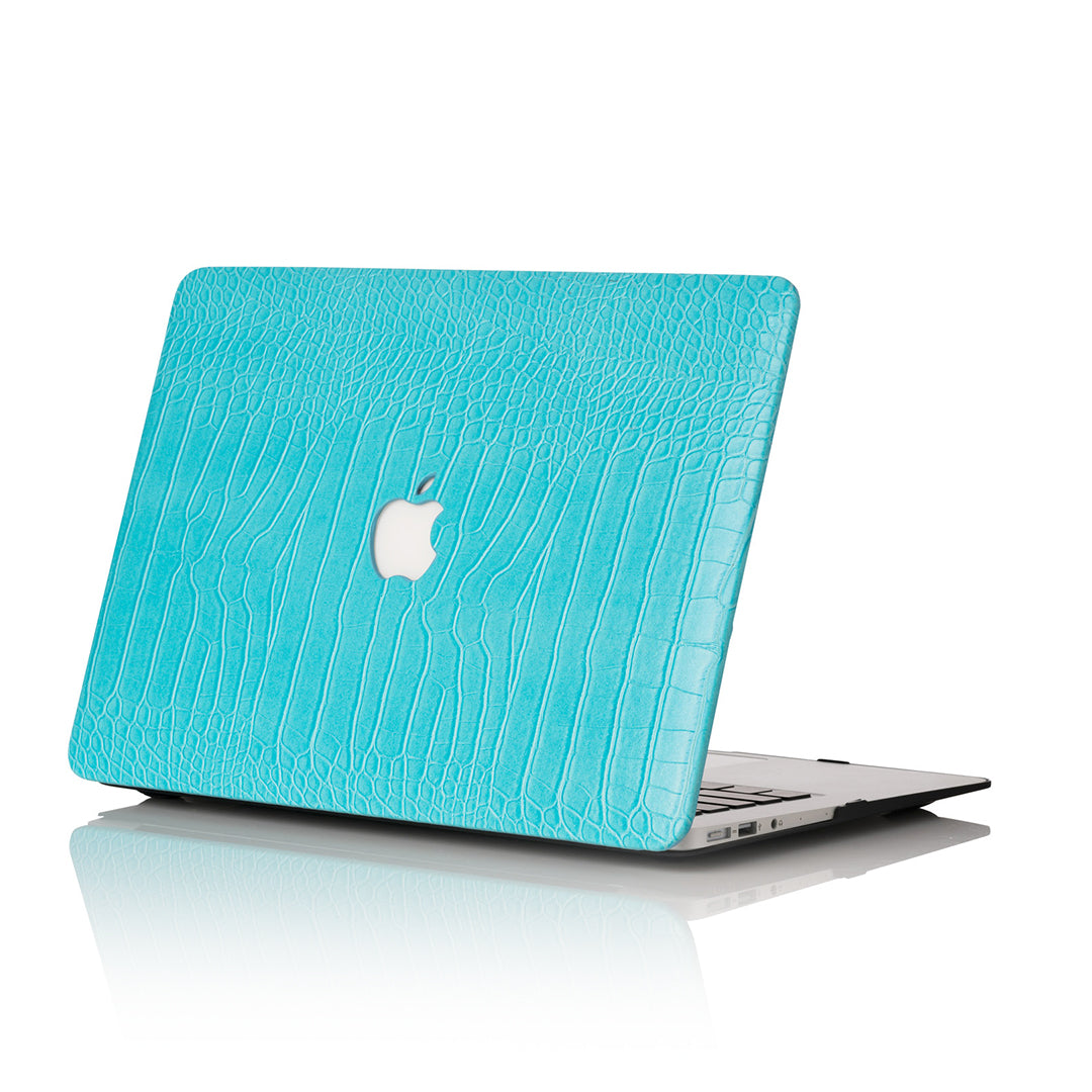 Sky Blue Faux Crocodile MacBook Case