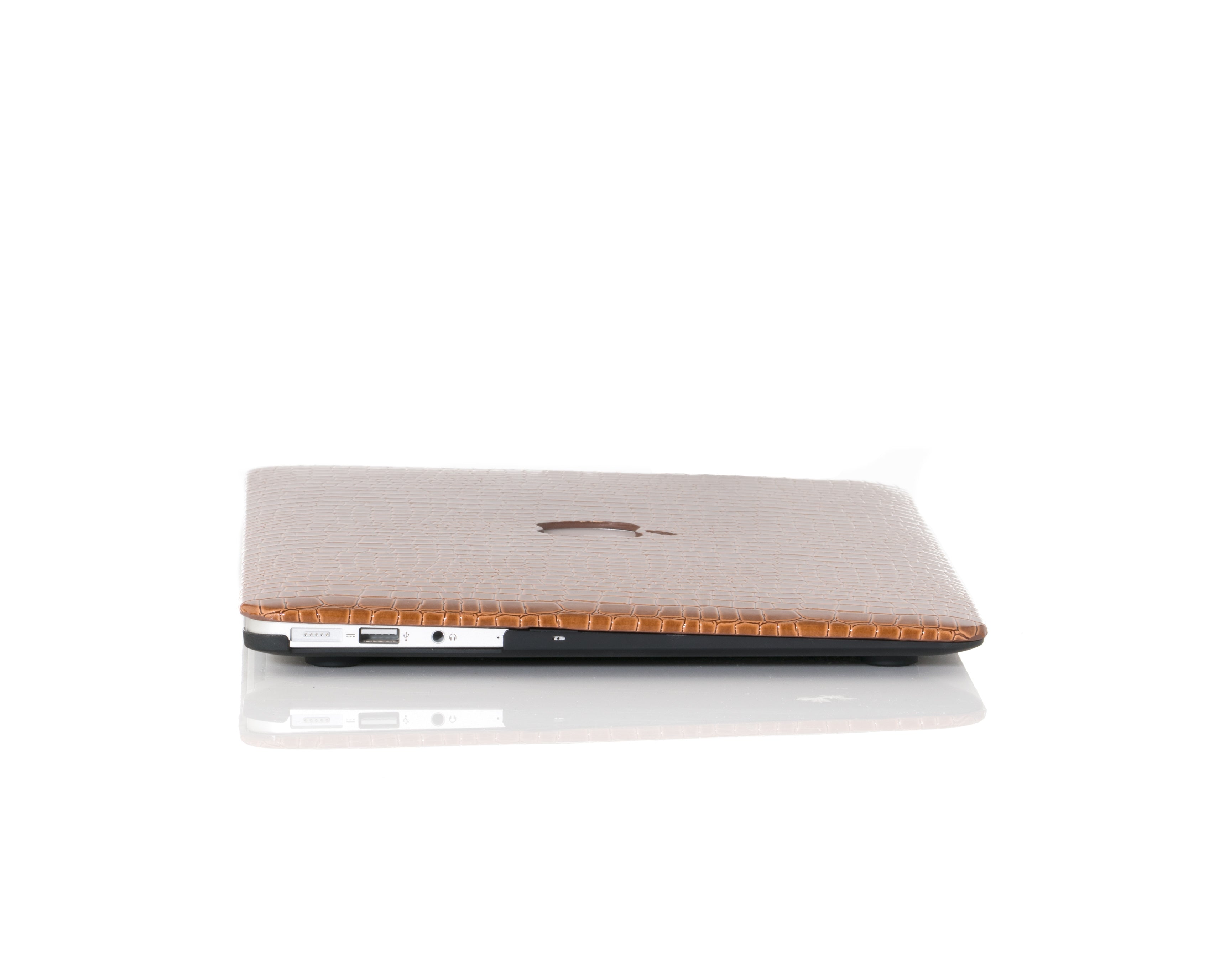 Brown Faux Crocodile MacBook Case