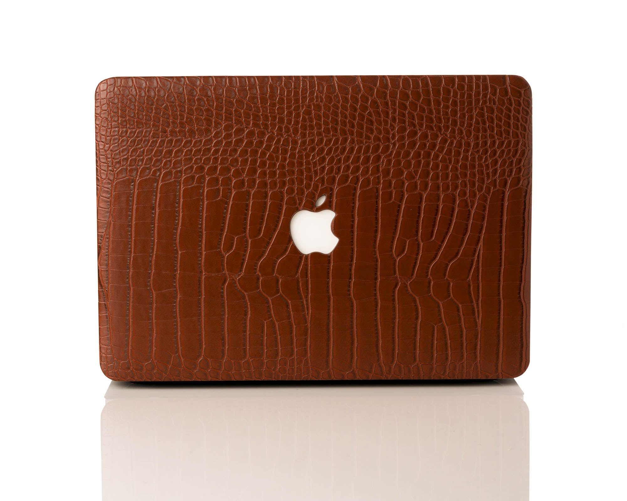 Cognac Faux Crocodile MacBook Case