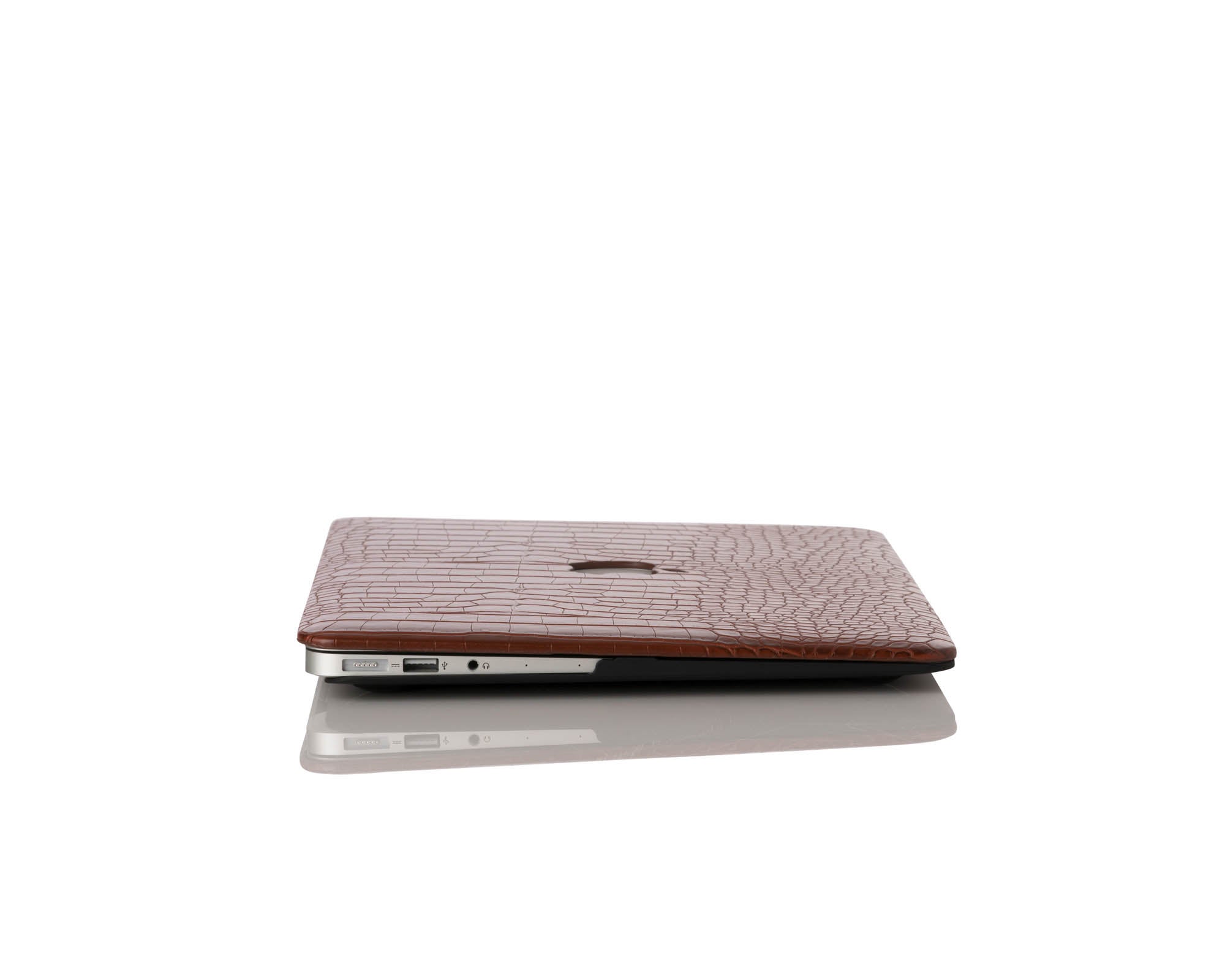 Cognac Faux Crocodile MacBook Case