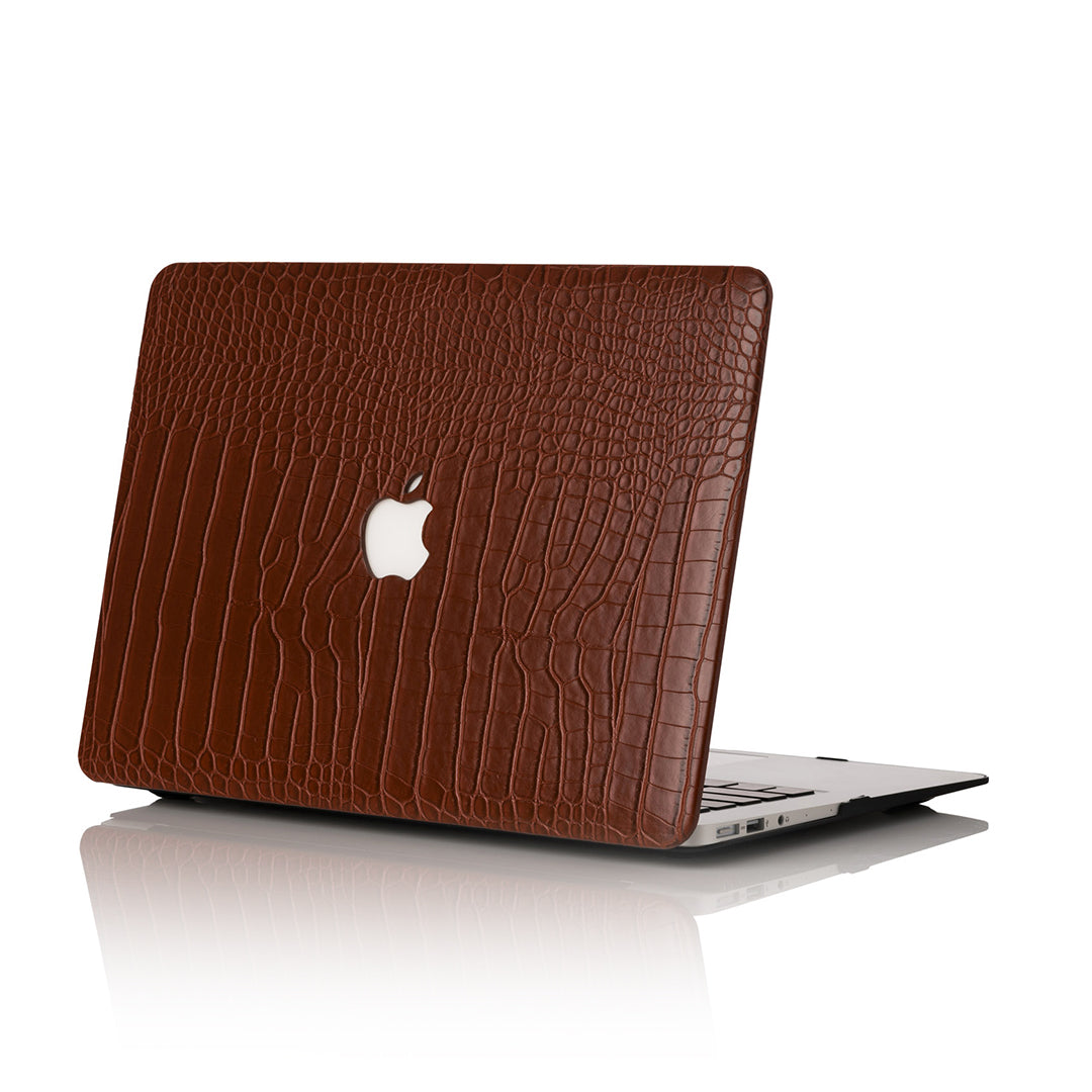 Cognac Faux Crocodile MacBook Case