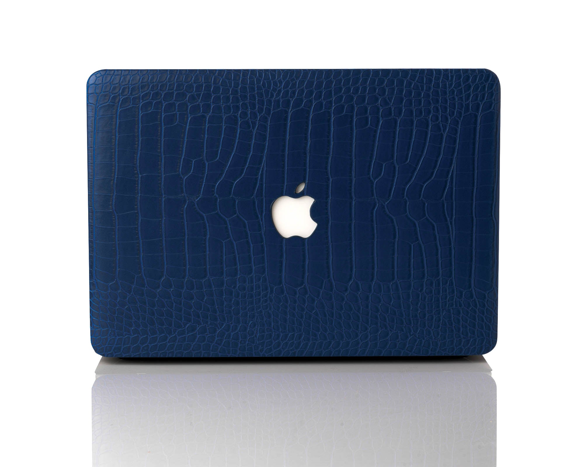 Navy Faux Crocodile MacBook Case