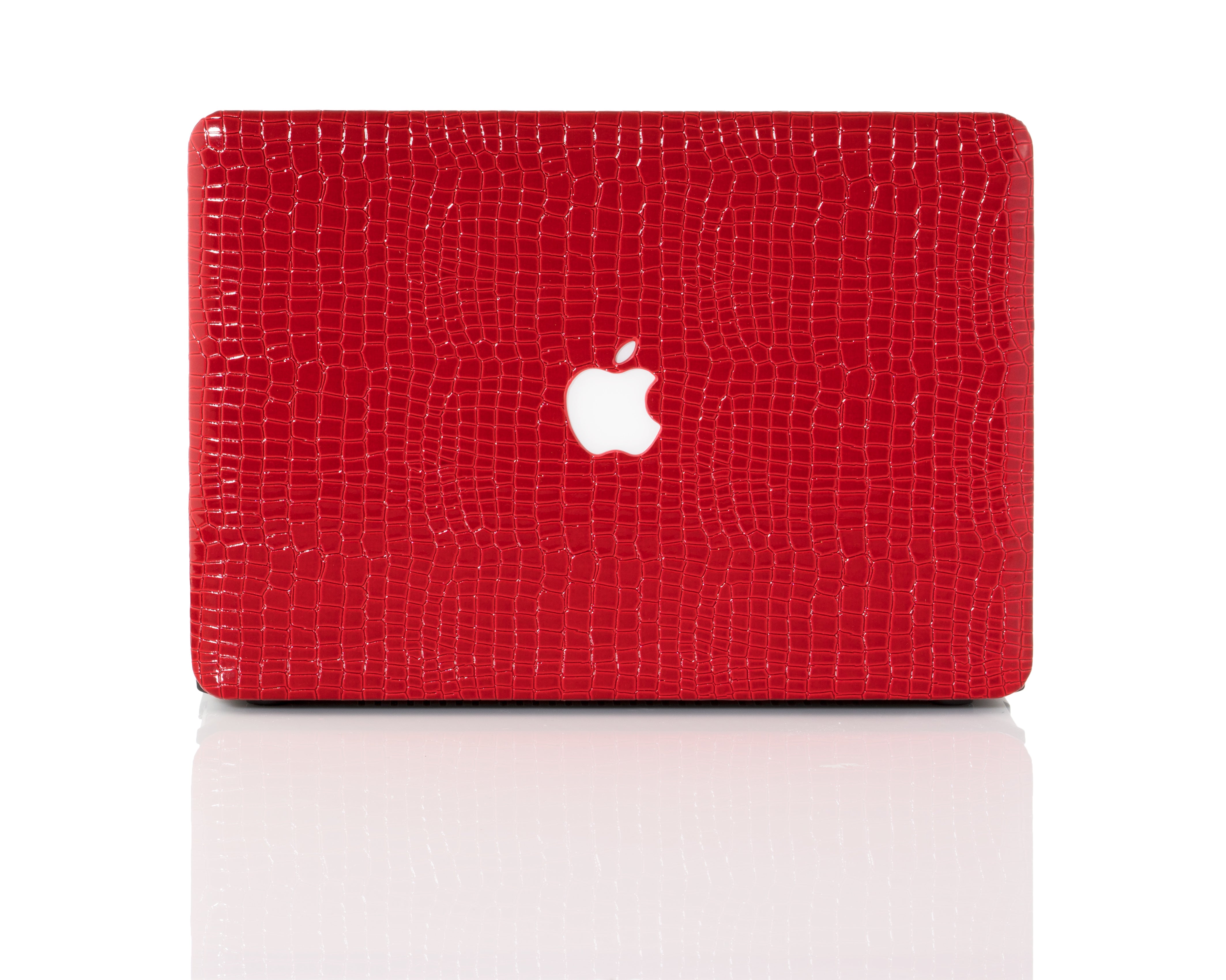 Red Faux Crocodile MacBook Case