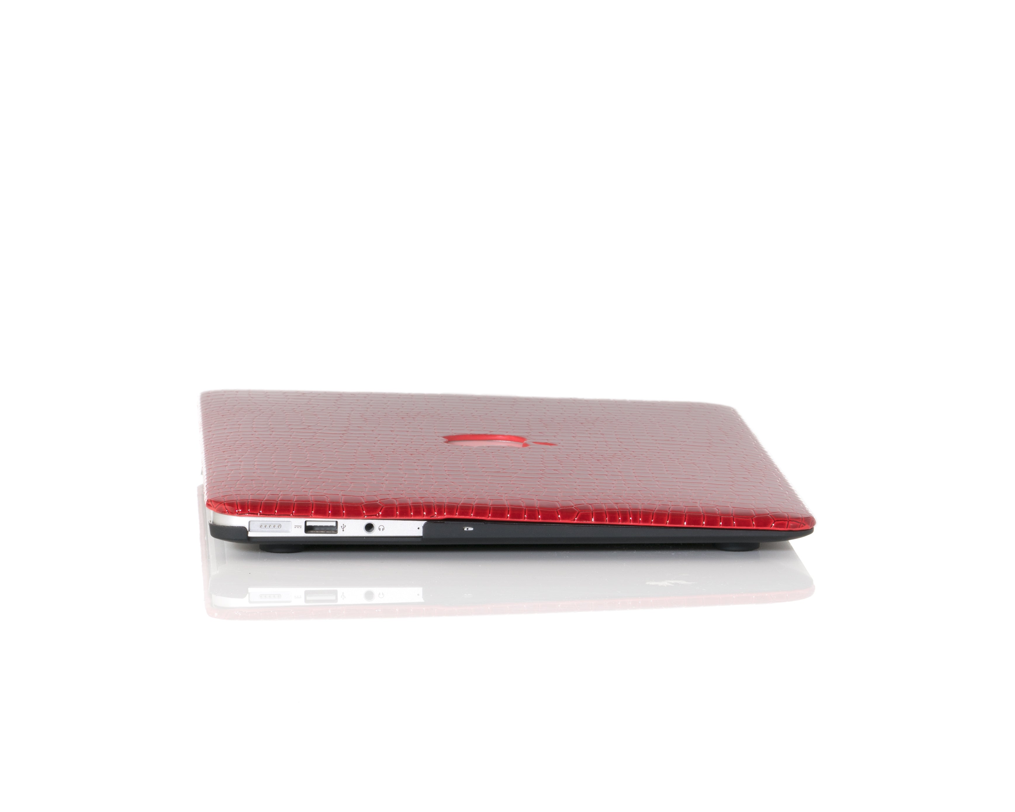 Red Faux Crocodile MacBook Case