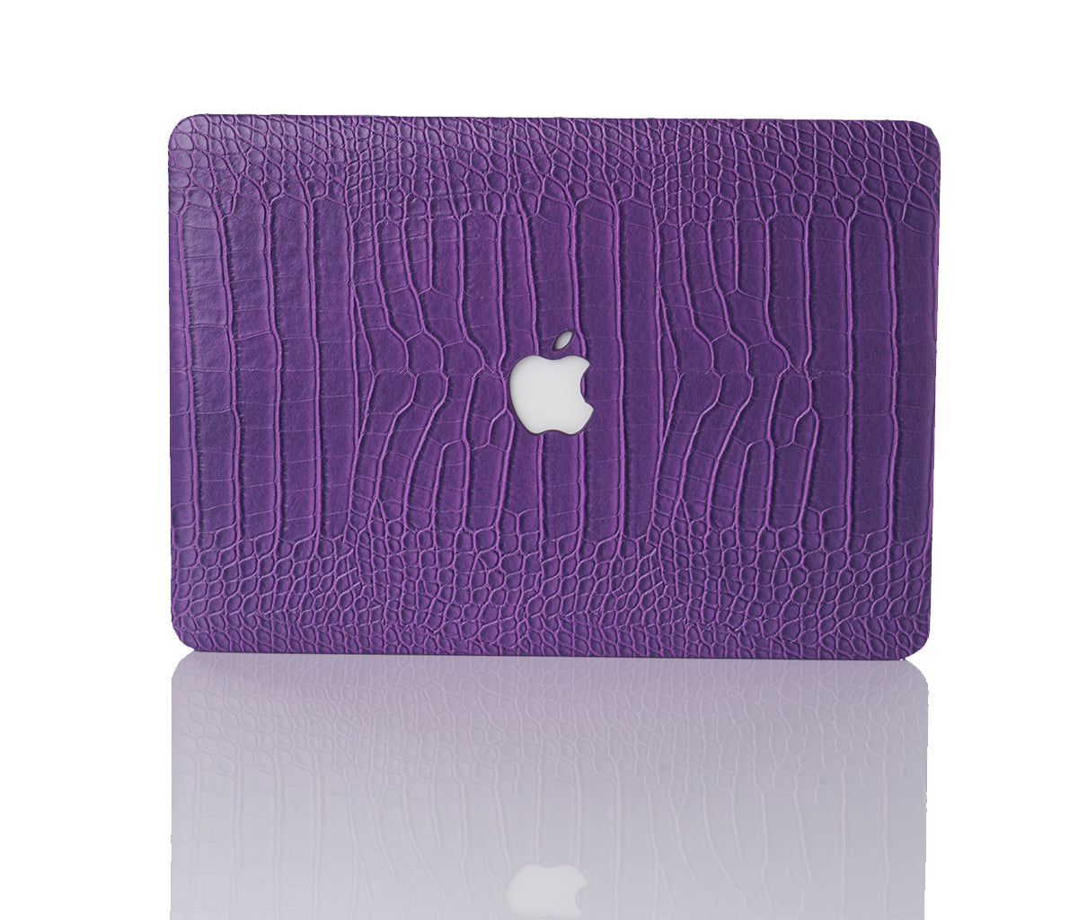 Plum Faux Crocodile MacBook Case