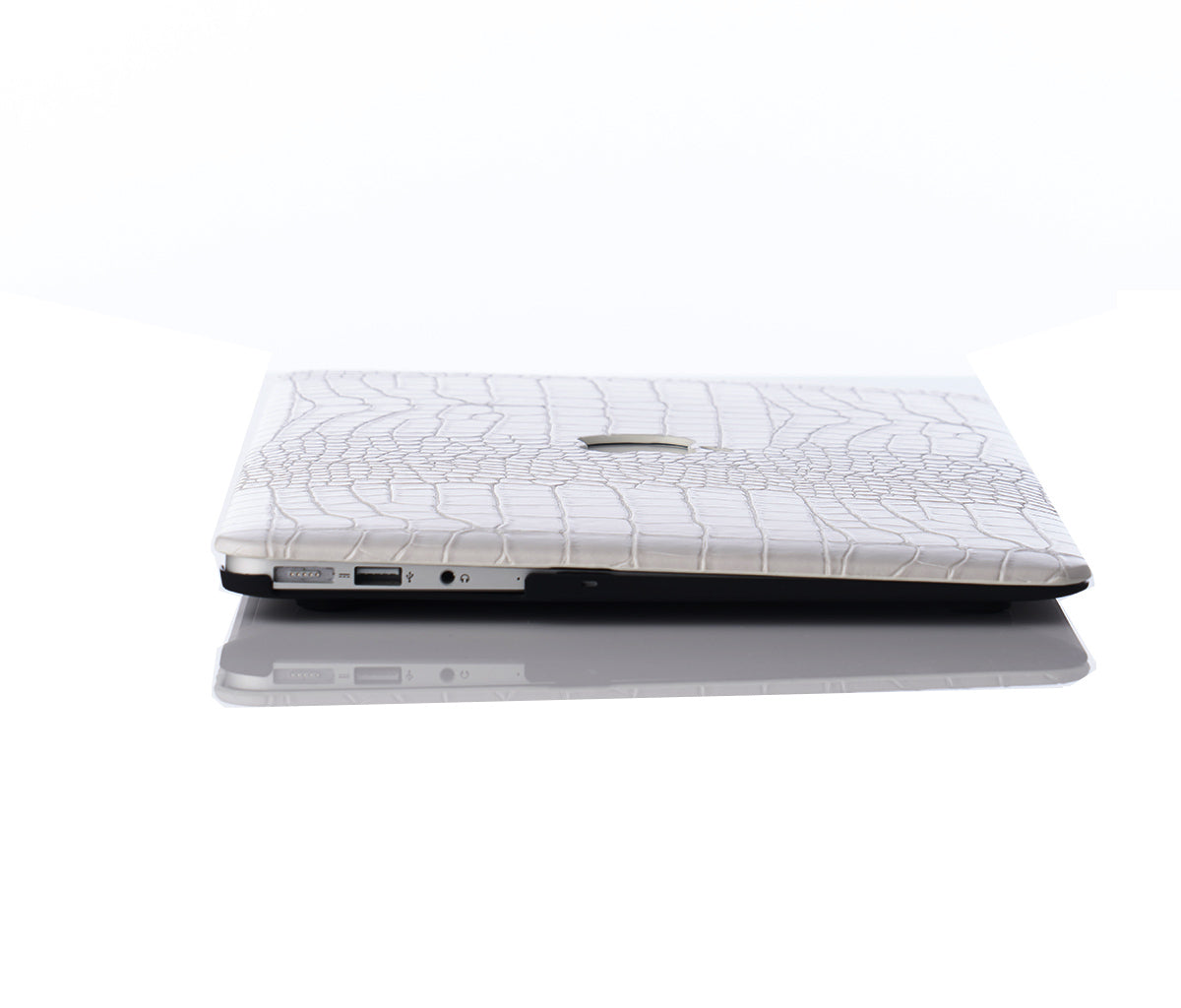 Snow Faux Crocodile MacBook Case