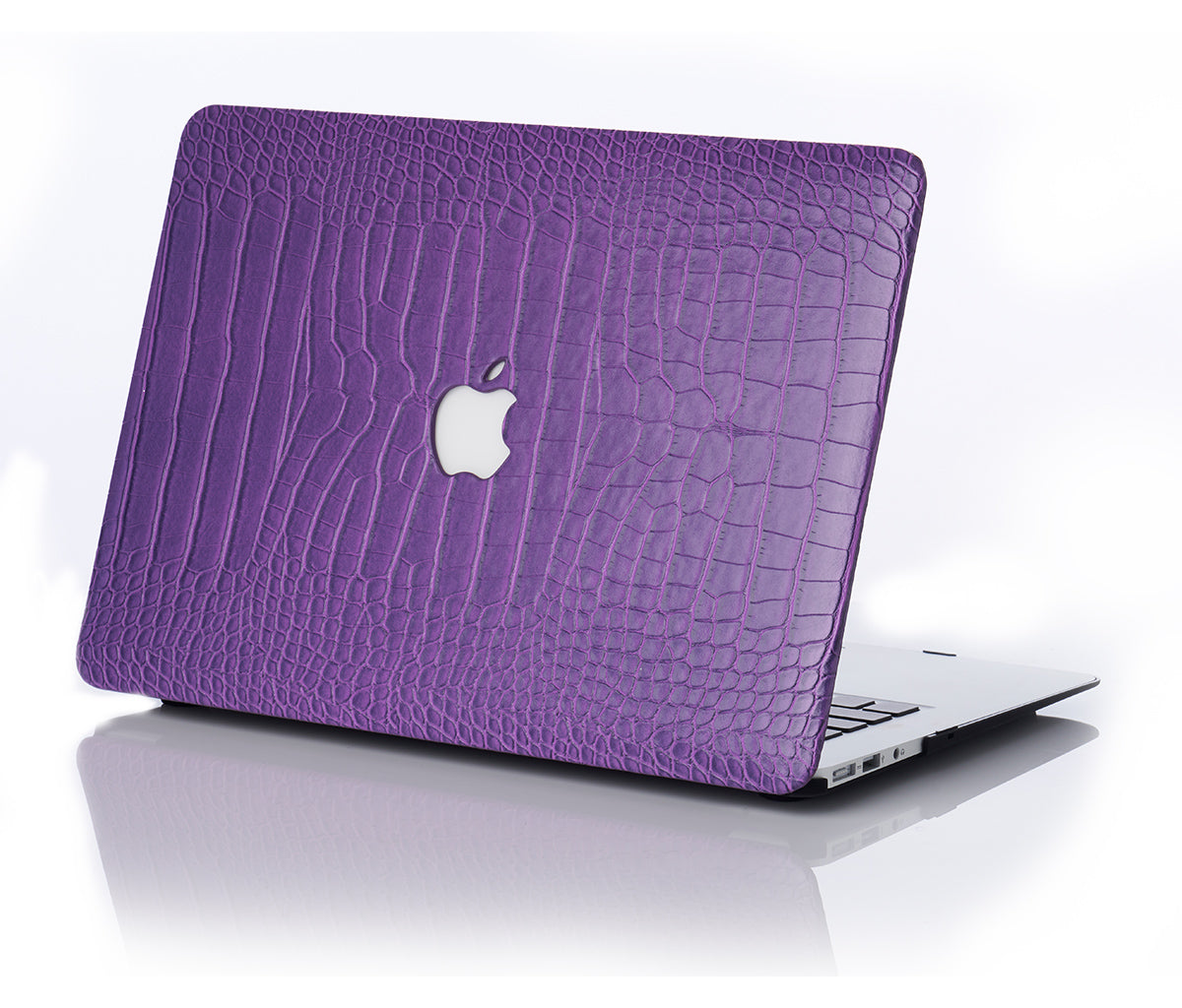 Plum Faux Crocodile MacBook Case